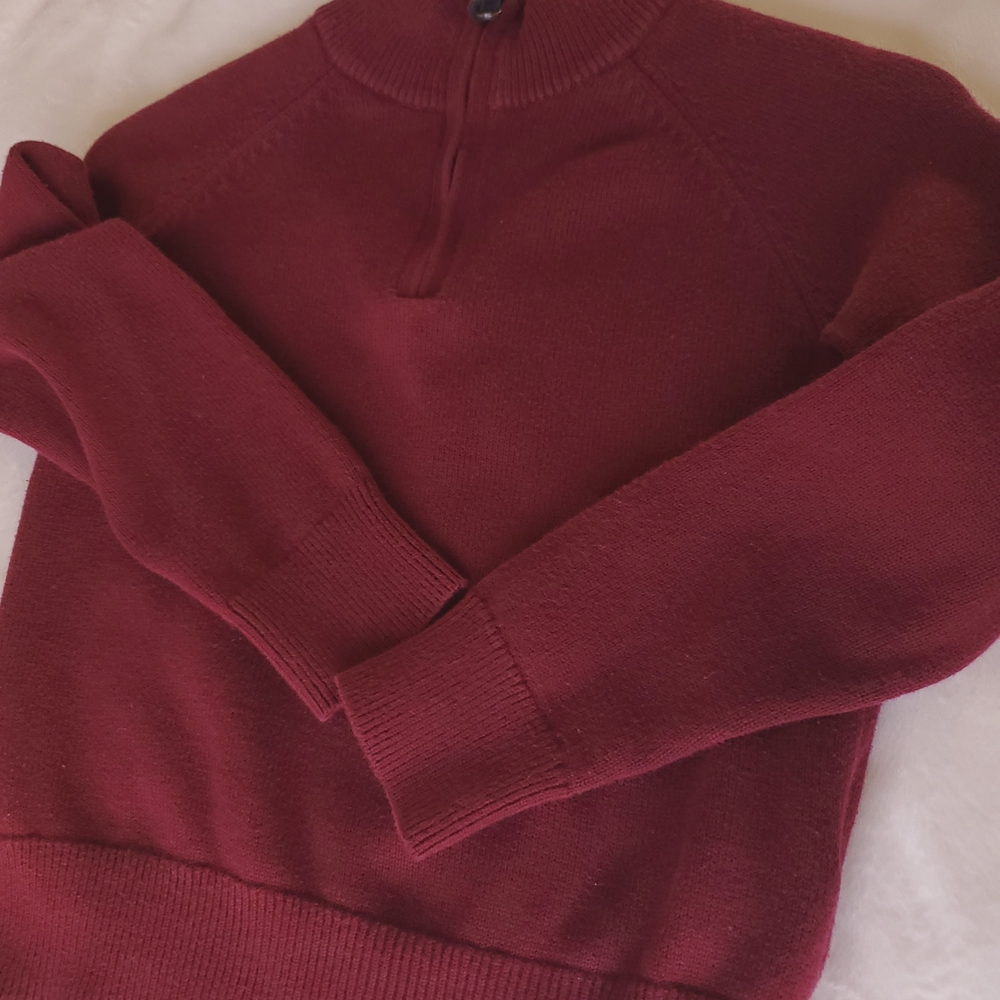 Crewcuts Kids Preppy Burgundy Sweater Quarter Zip. Back To School Fall Style. - Picture 8 of 16